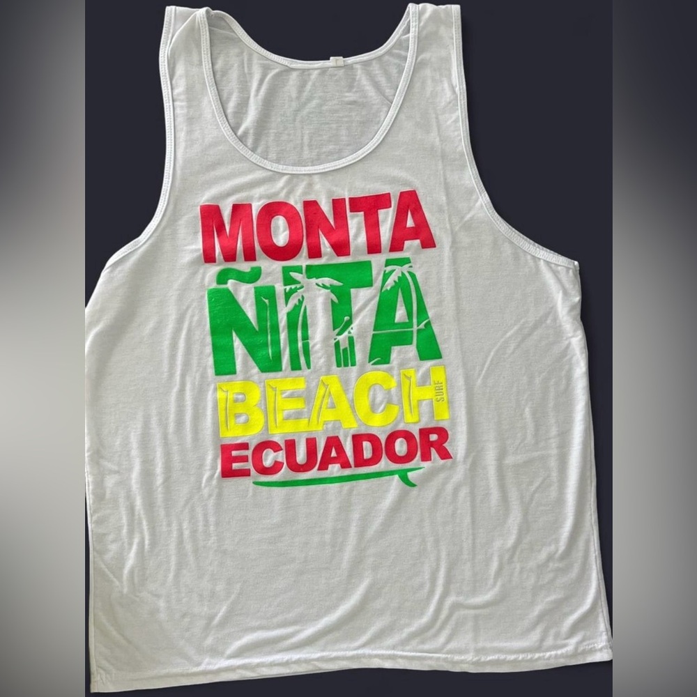 Montañita Beach Ecuador Graphic Tank Top - White